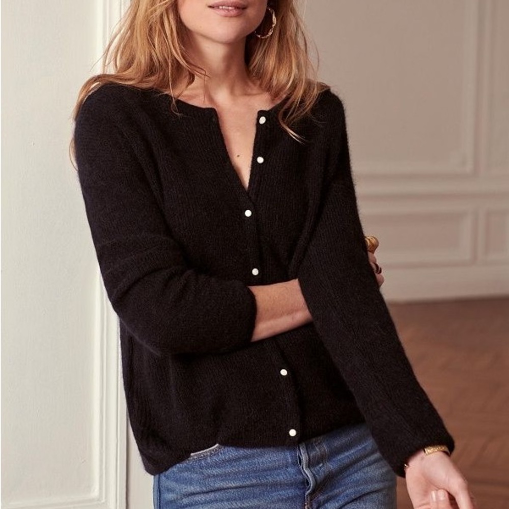 Sezane Cardigan Gilet Gaspard Noir XS